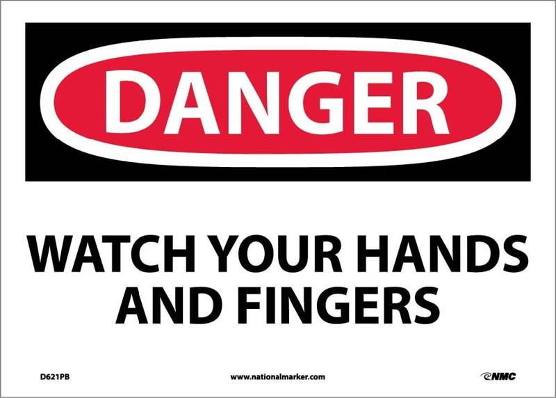 DANGER WATCH YOUR HANDS & FINGERS - Tagged Gloves